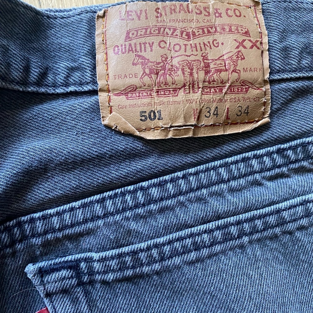 Distressed Gray Denim Shorts - Picture 4 of 4